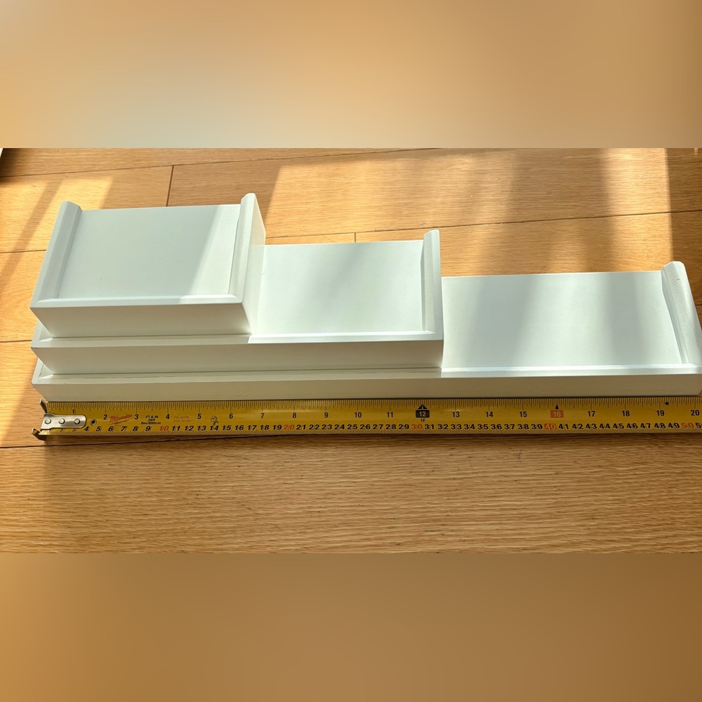 White Floating Wall Shelves set of 3